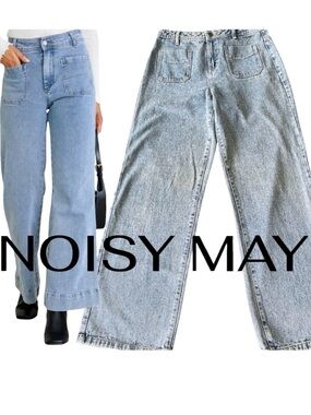 New Noisy May Drew High Waist Wide Leg Sailor Pocket Jeans (31x32)